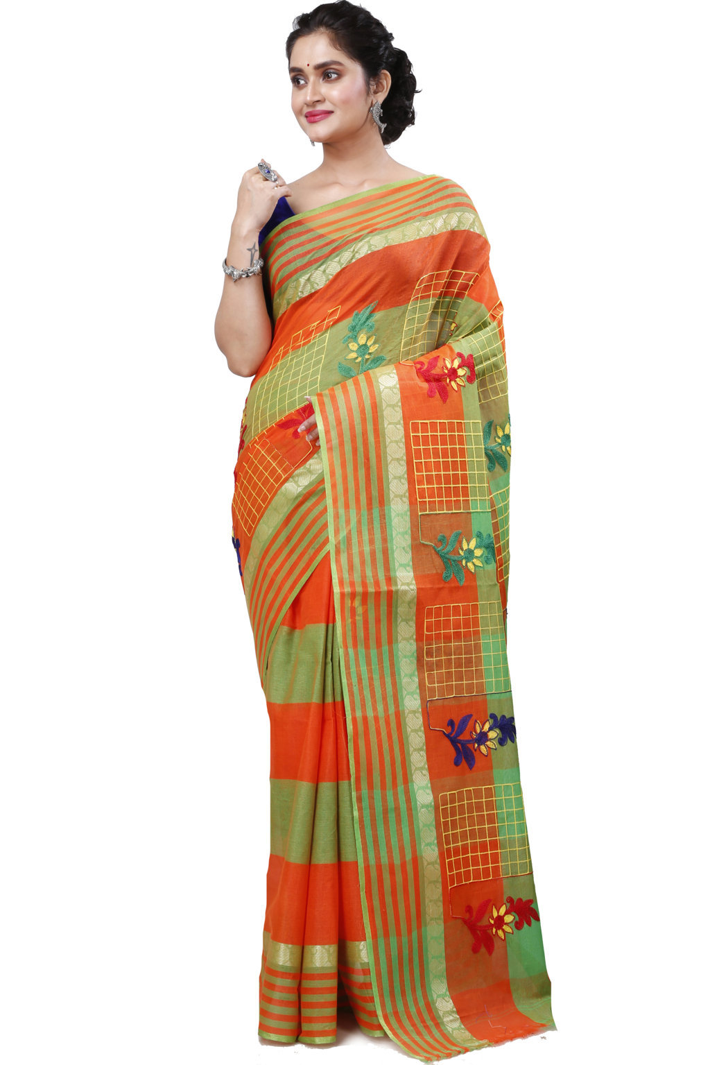 Orange Pure Cotton Rivka Tant Embroidery (983)